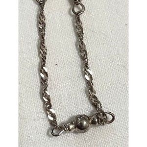Designer FAS Italy 925 Sterling Silver Fancy Link Bead Ball Delicate Bracelet